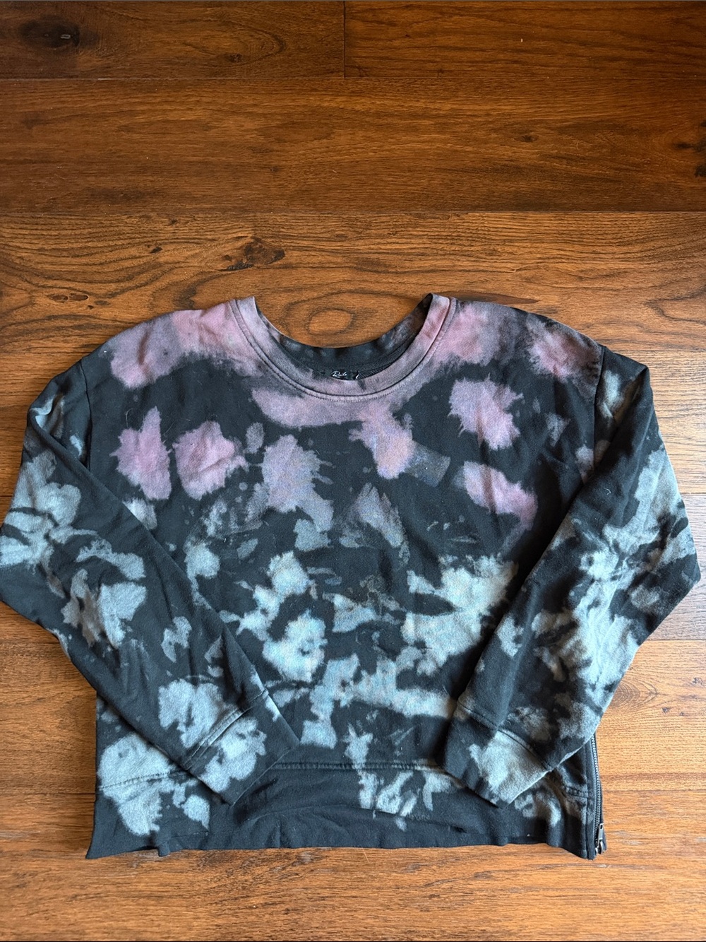 Rails Tie-Dye Side Zip Sweatshirt in Black and Pink